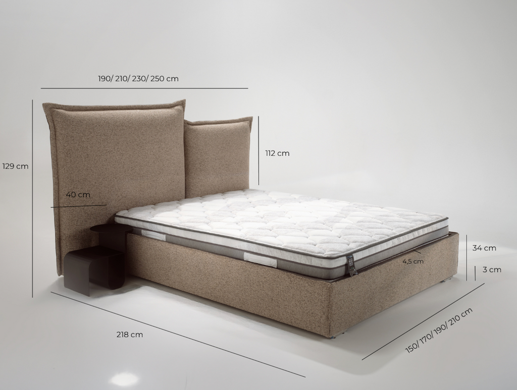 Łóżko Alabama - schemat wymiarów i rozmiarów produktu